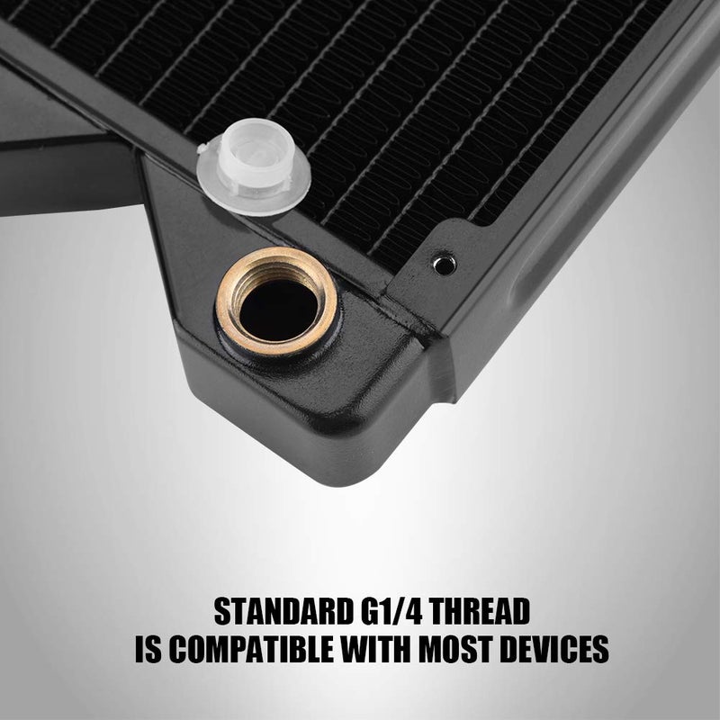 fosa G1/4 Thread 120mm/240mm/360mm PC Water Heat Exchanger Computer Copper Heat Radiator Heat Sink for Computer Water Cooling System(120 mm) - Image 3